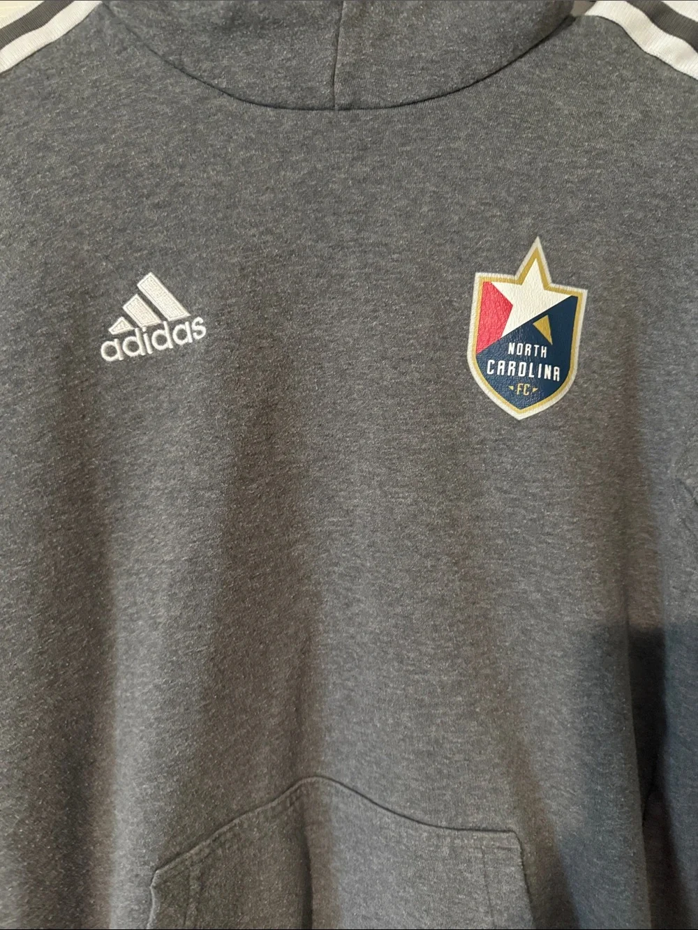 adidas Gray North Carolina FC Soccer Pullover